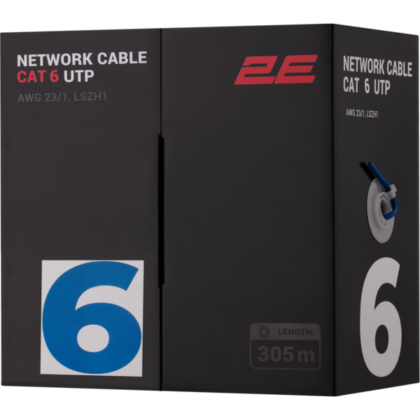 Акція на Кабель 2E CAT 6, U-UTP, 305м, AWG 23/1, LSZH-1, Blue (2E-CBL6EUTP-LSZH1-BLU) від MOYO