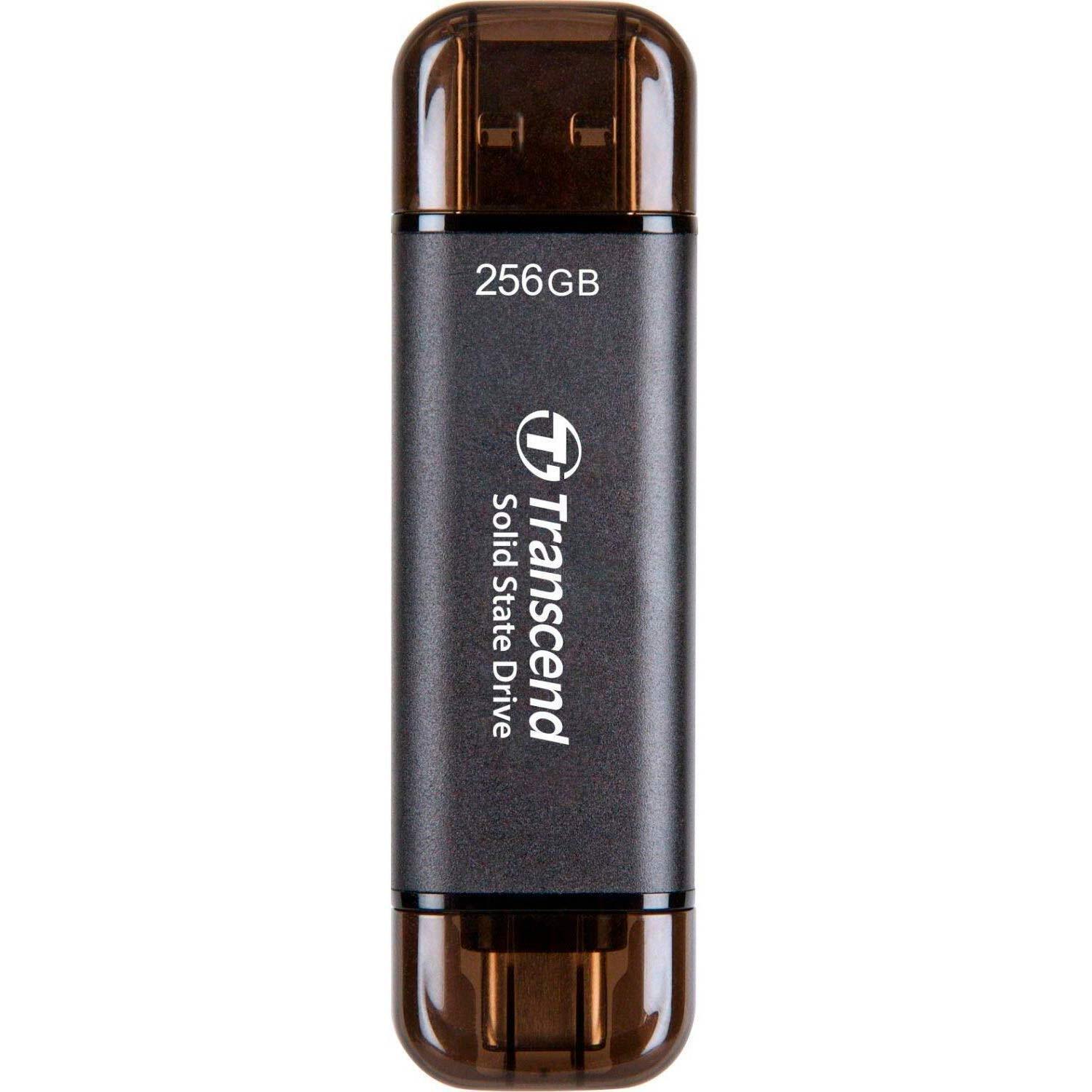 Портативний SSD TRANSCEND 256GB USB 3.1 Gen 2 Type-A/C ESD310 Black (TS256GESD310C)фото