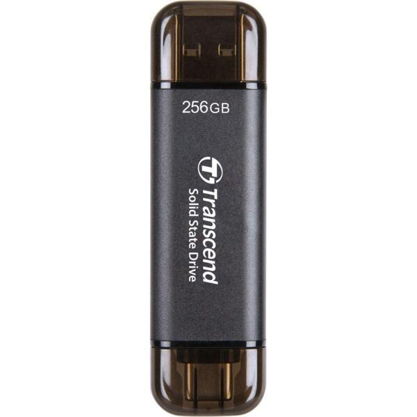 Портативный SSD Transcend 256GB USB 3.1 Gen 2 Type-A/C ESD310 Black (TS256GESD310C)