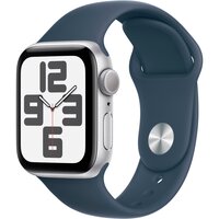 Смарт-часы Apple Watch SE GPS 40mm Silver Aluminium Case with Storm Blue Sport Band - S/M