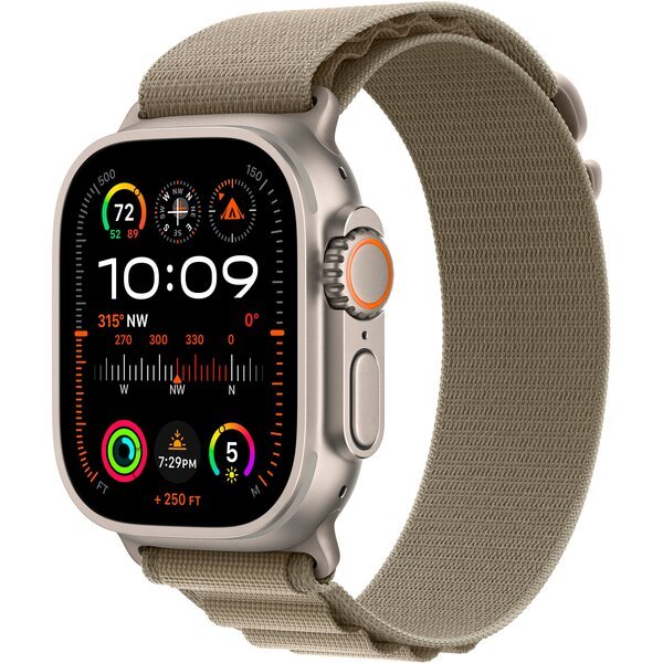 

Смарт-часы Apple Watch Ultra 2 GPS + Cellular, 49mm Titanium Case with Olive Alpine Loop - Large