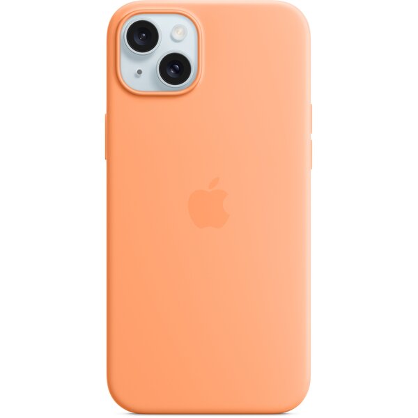Акція на Чехол Apple для iPhone 15 Plus Silicone Case with MagSafe Orange Sorbet (MT173ZM/A) від MOYO