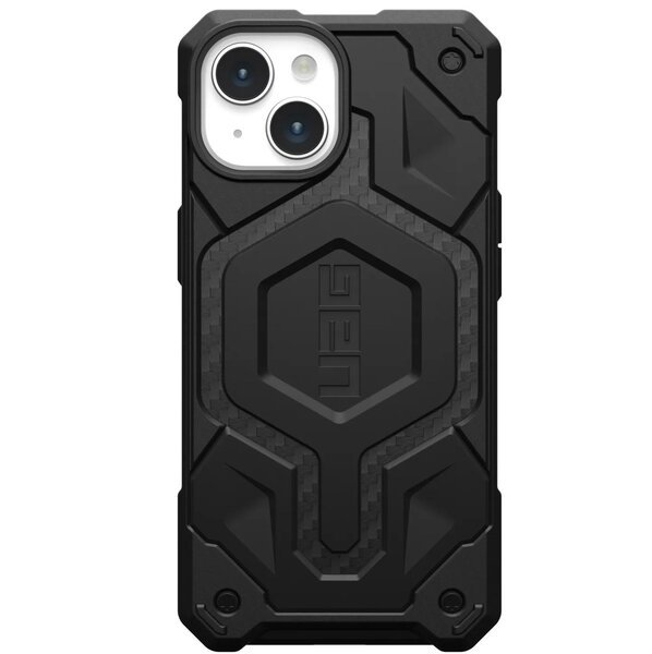 Акція на Чехол UAG для Apple iPhone 15 Monarch Pro Magsafe, Carbon Fiber (114219114242) від MOYO