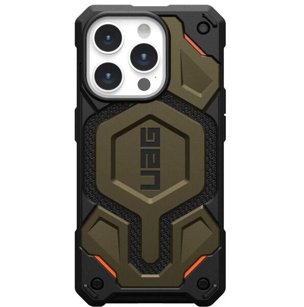 

Чехол UAG для Apple iPhone 15 Pro Max Monarch Pro Magsafe, Kevlar Elemental Green (11422211397B)