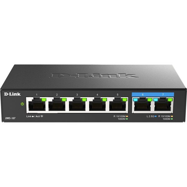 Коммутатор D-Link DMS-107/E 2x2.5GE, 5xGE, Неуправлямый (DMS-107/E)