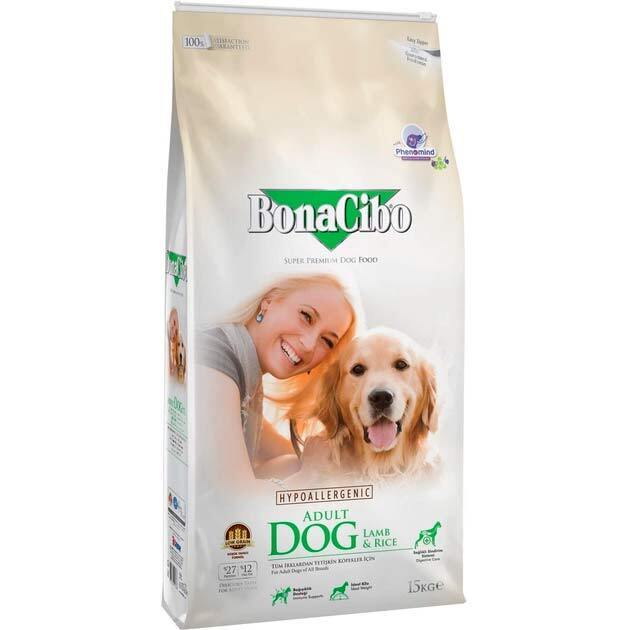 Сухий корм для дорослих собак BonaCibo Adult Dog Lamb&amp;Rice з ягням та рисом 15 кгфото