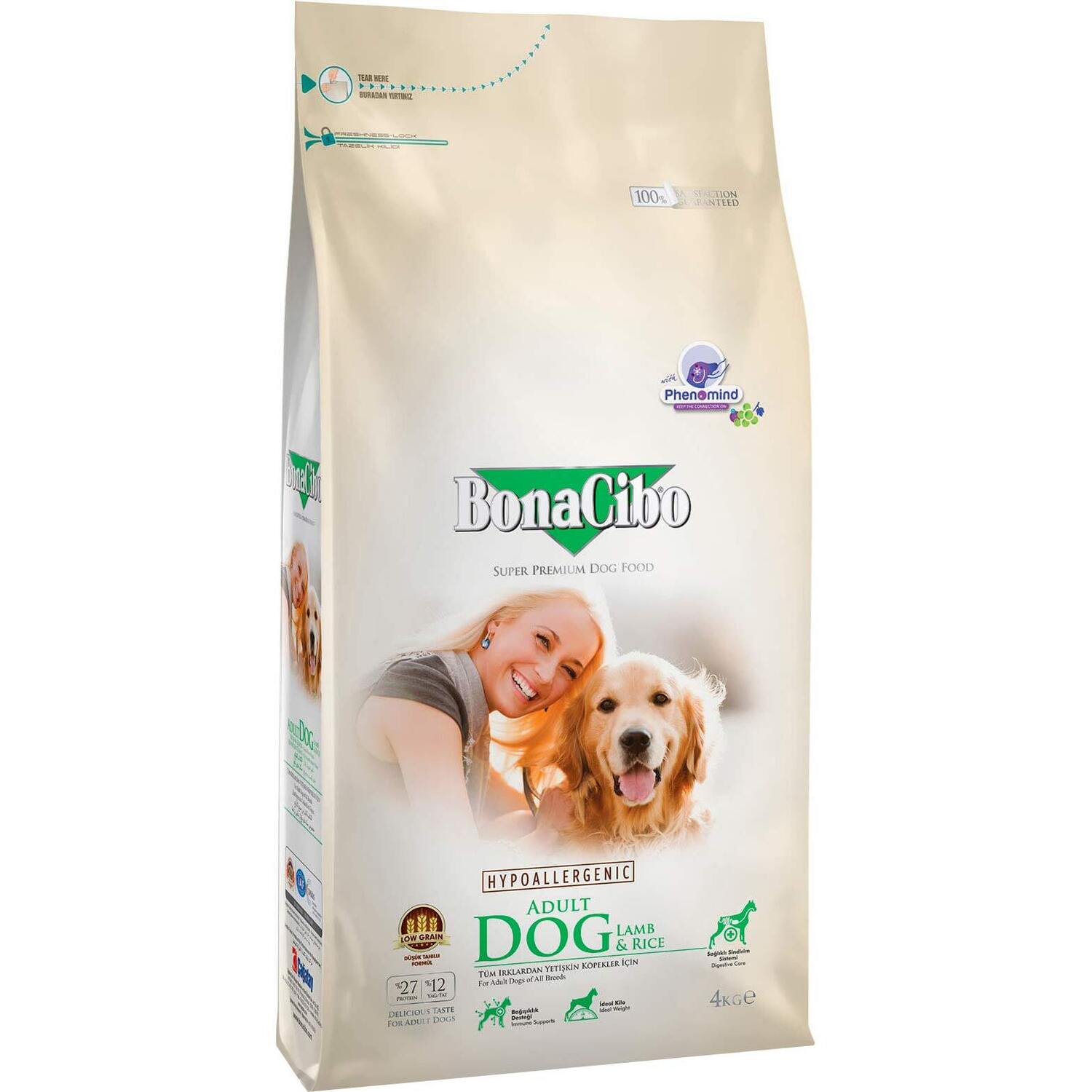 Сухий корм для дорослих собак BonaCibo Adult Dog Lamb&amp;Rice з ягням та рисом 4 кгфото