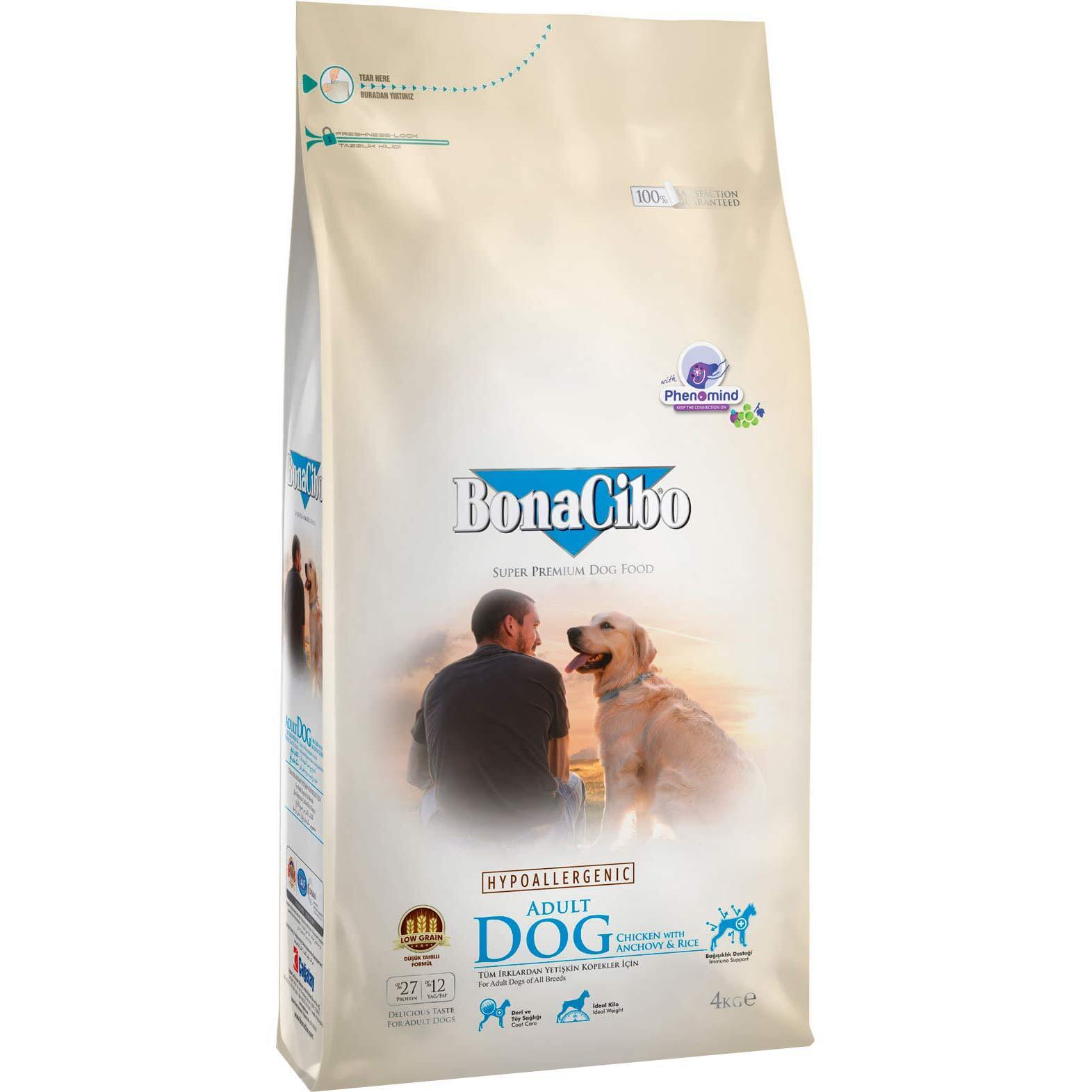 Сухий корм для дорослих собак BonaCibo Adult Dog Chicken&Rice with Anchovy 4 кгфото1