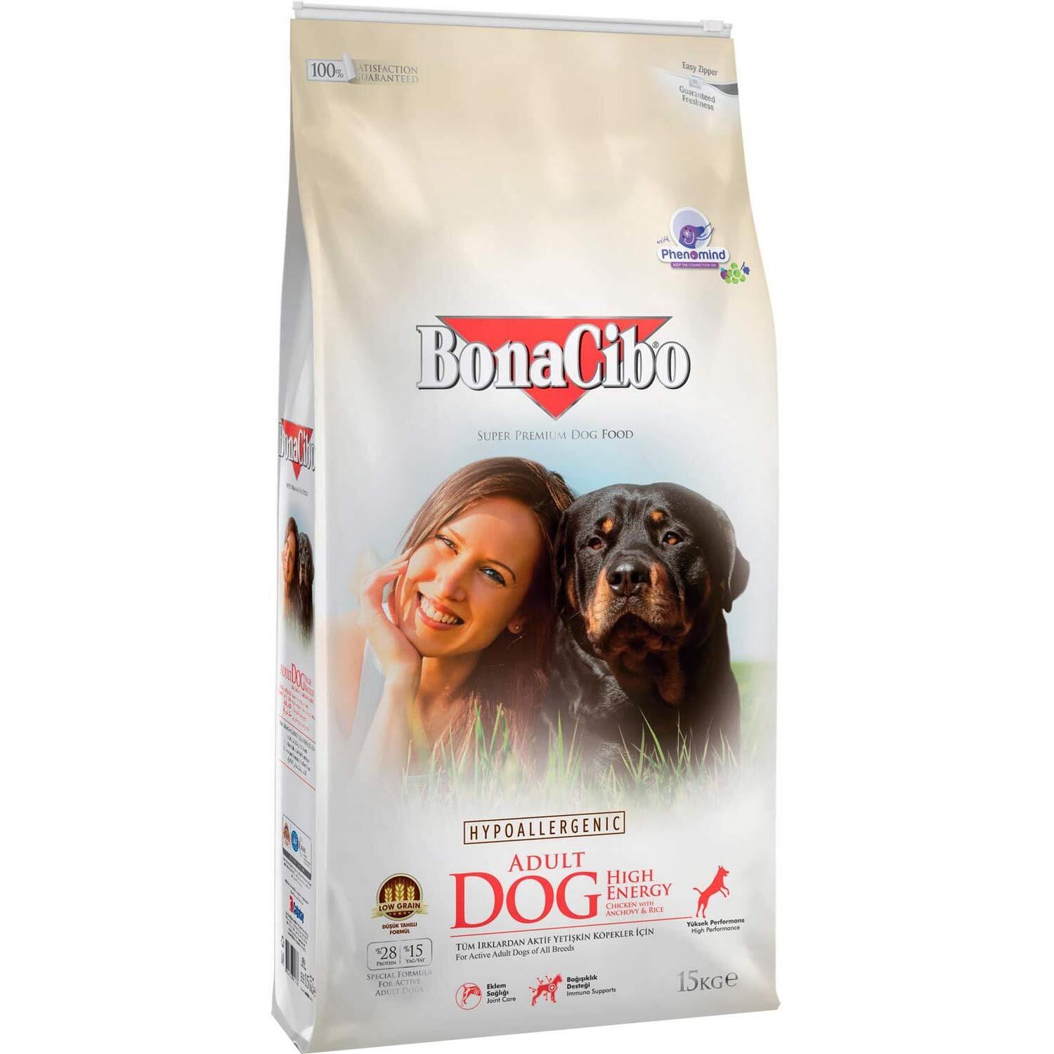 Сухой корм для взрослых собак BonaCibo Adult Dog Chicken&amp;Rice with Anchovy 15 кг фото 
