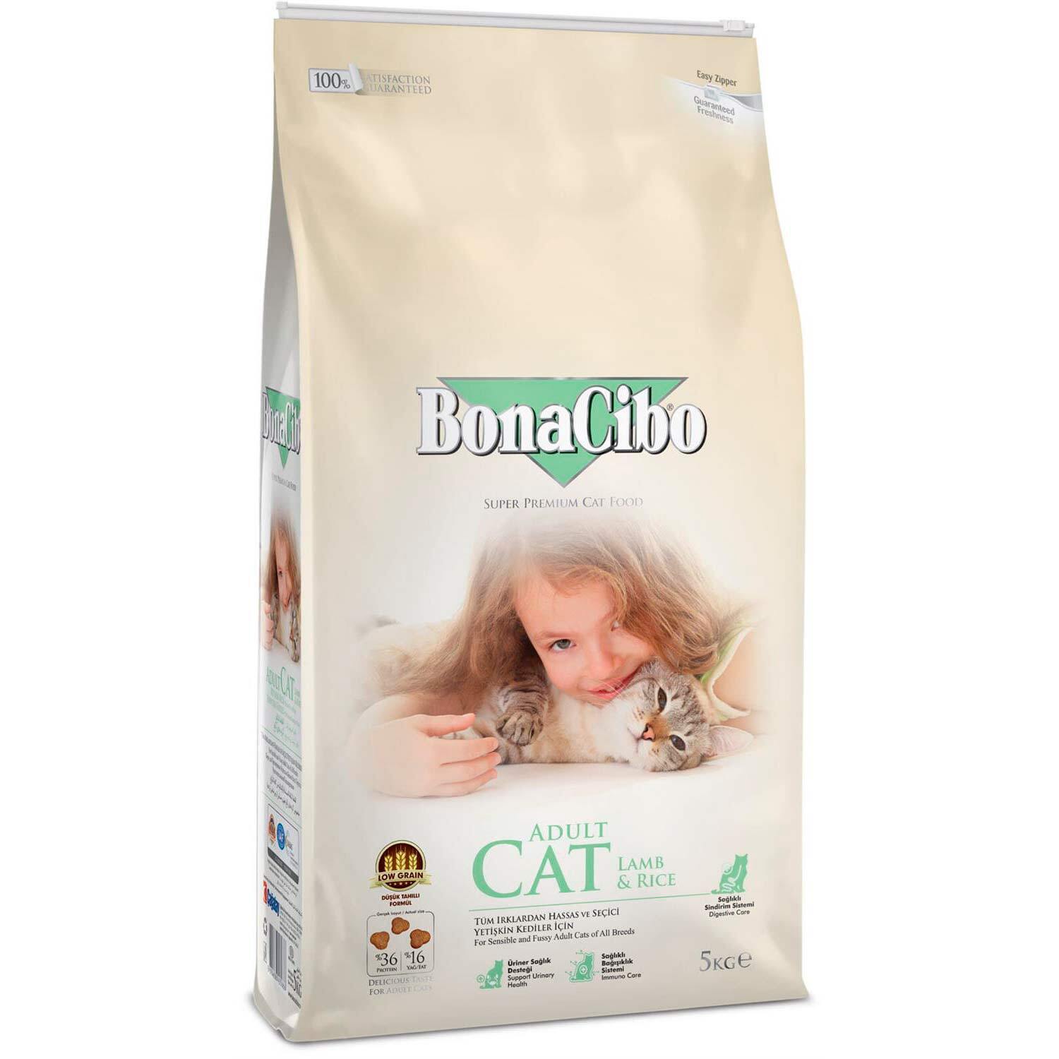 Сухий корм для дорослих кішок всіх порід BonaCibo Adult Cat Lamb&amp;Rice ягня з рисом 5 кгфото