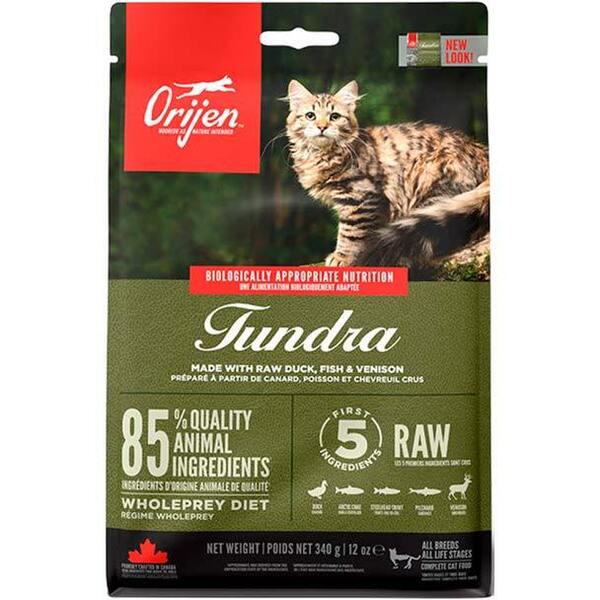 Сухой корм для кошек всех пород и возрастов Orijen Tundra Cat с мясом дичи, рыбы и птицы 0.34 кг