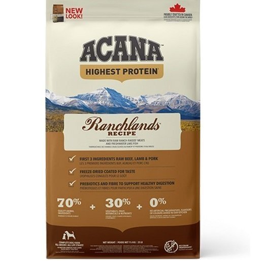 Сухой корм для собак всех пород Acana Ranchlands со вкусом гровядины, ягненока, свинины, бизона, судака 11.4 кг