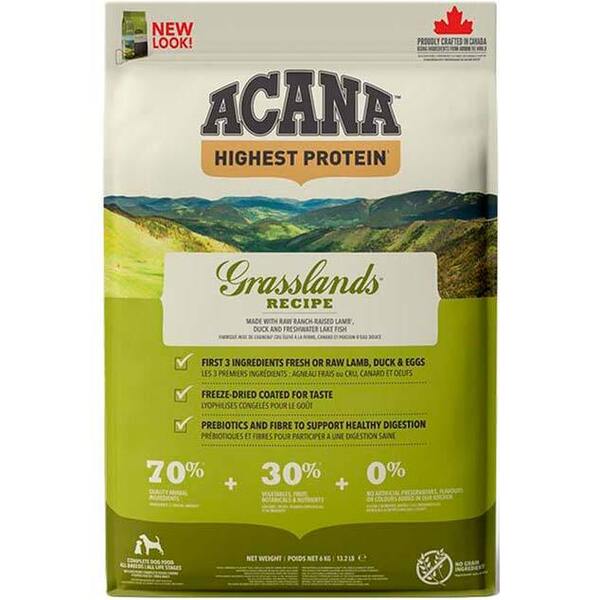 Сухой корм для собак всех пород Acana Grasslands Dog с мясом птицы, рыбой и овощами 6 кг