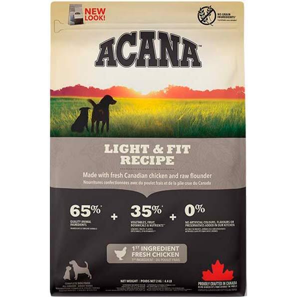 Сухой корм для взрослых собак всех пород Acana Light &amp; Fit против ожирения 2 кг фото 