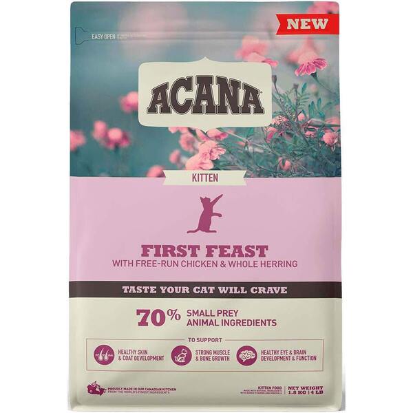 Сухой корм для котят Acana First Feast Kitten мясо птицы и рыбы 1,8 кг