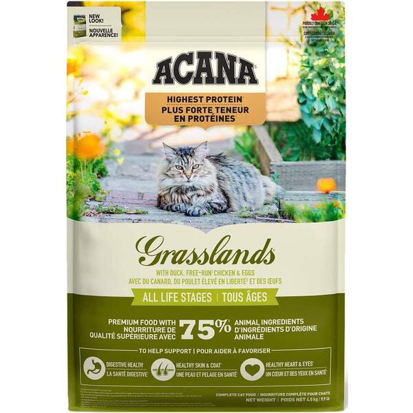 Сухой корм для кошек всех пород Acana Grasslands Cat со вкусом цыплят, индейки и утки 4.5 кг