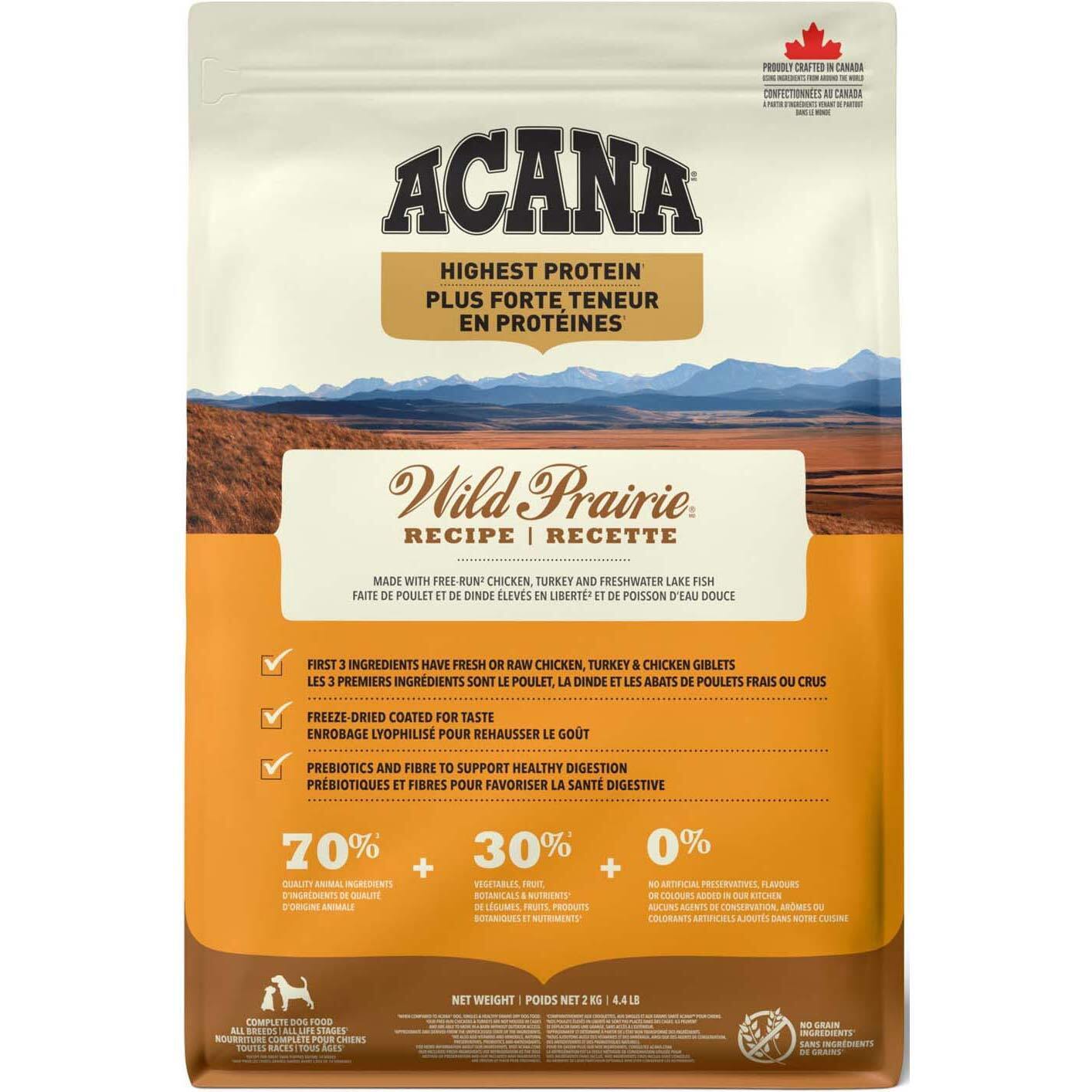 Сухий корм для собак усіх порід Acana Wild Prairie з м`ясом курчат та індички 2 кгфото