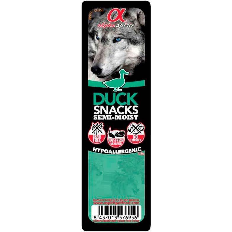 Беззерновые лакомства для собак Alpha Spirit Dog Snacks Duck с уткой кубики 35г фото 