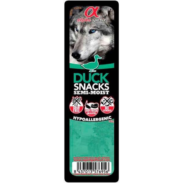 

Беззерновые лакомства для собак Alpha Spirit Dog Snacks Duck с уткой кубики 35г