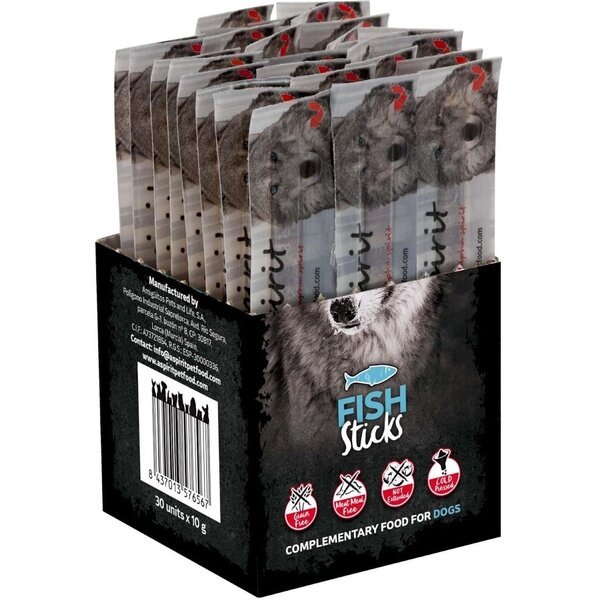 

Беззерновые лакомства для собак Alpha Spirit Dog Sticks Fish с рыбой, стики (30штх10г), 300г