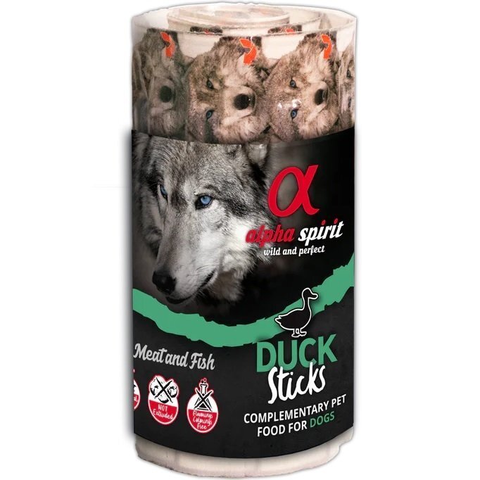 Беззернові ласощі для собак Alpha Spirit Dog Sticks Duck Chicken з качкою, стіки (16 х 10 гр), 160гфото