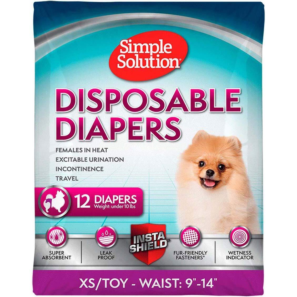 Гигиенические прокладки для собак Simple Solution Disposable Diapers XS/TOY 12 шт фото 