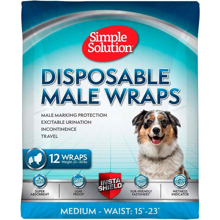 Гигиенический пояс для кобелей Simple Solution Disposable Male Wrap Medium (12 p) M фото 