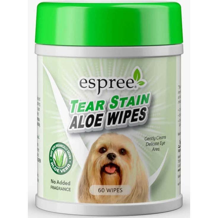 Салфетки для собак Espree Aloe Tear Stain Wipes очищение загрязнений под глазами 60шт фото 1