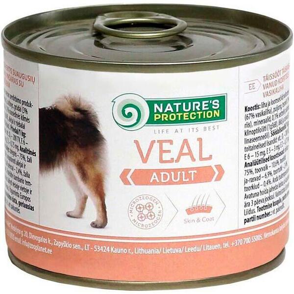 

Влажный корм для всех пород с телятиной Nature's Protection Adult Veal 200г