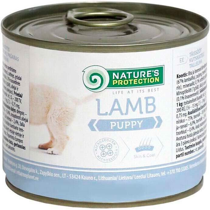 Вологий корм для цуценят всіх порід з ягням Nature`s Protection Puppy Lamb 200гфото1