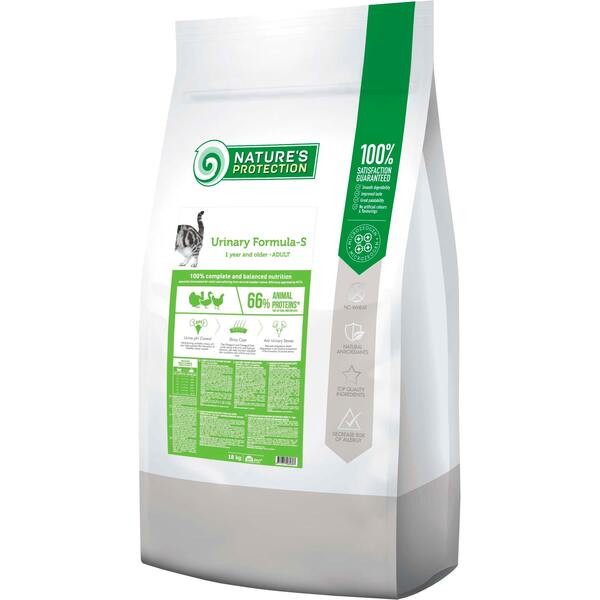 Сухой корм для стерилизованных котов Nature's Protection Urinary Formula-S для профилактики и лечения МКБ 18кг