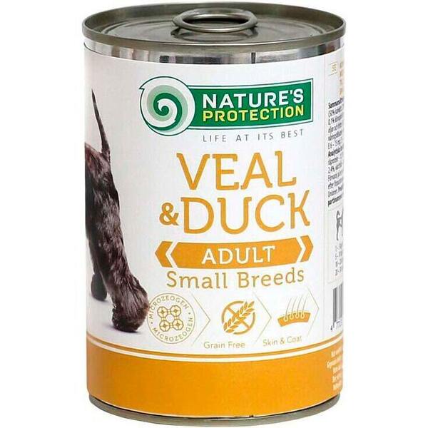 Влажный корм для собак малых пород Nature's Protection Adult small breed Veal & Duck с телятиной и уткой 400 г