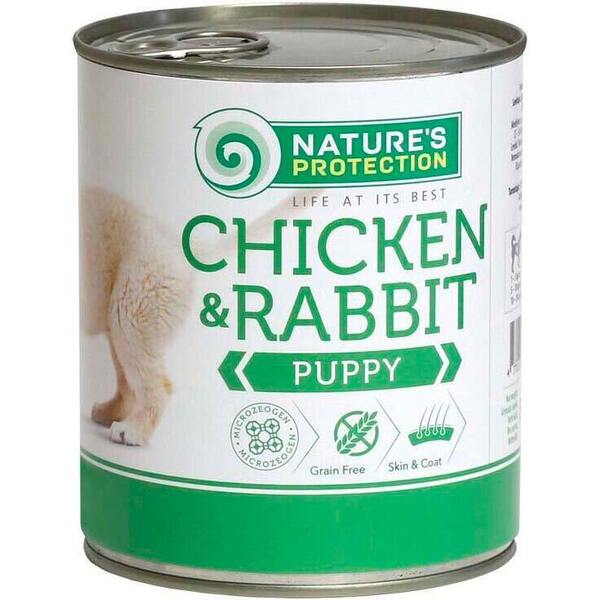 Влажный корм для щенков всех пород с курицей и кроликом Nature's Protection Puppy chicken & rabbit 400г