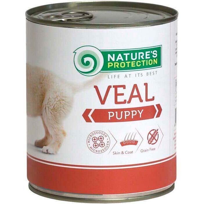 Влажный корм для щенков всех пород с телятиной Nature's Protection Puppy Veal 400г фото 1