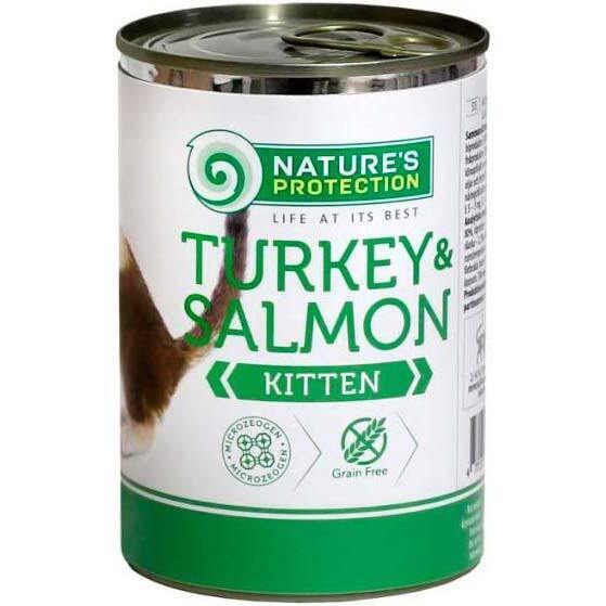 Влажный корм для котят с индейкой и лососем Nature's Protection Kitten Turkey&Salmon 400г фото 1