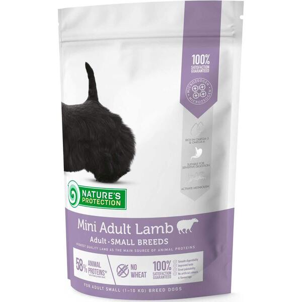 Сухой корм для собак малых пород Nature's Protection Mini Adult Lamb Small Breeds с ягненком 500г