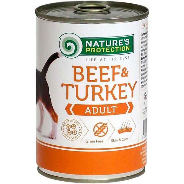 Влажный корм для собак Nature's Protection Adult с говядиной и индейкой 400г