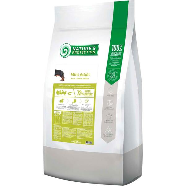 Сухой корм для собак малых пород Nature's Protection Mini Adult Small Breeds с антарктическим крилем 18кг