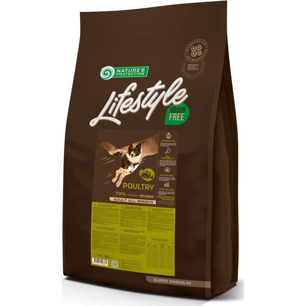 Сухой беззерновой корм для собак Lifestyle Grain Free Adult All Breeds с птицей 10кг