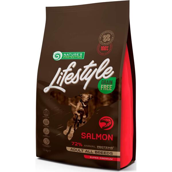 Сухой беззерновой корм для собак Lifestyle Grain Free Adult All Breeds с лососем 1.5кг