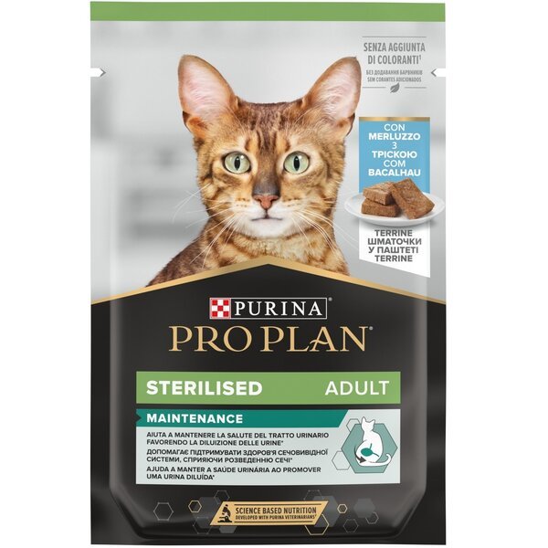 

Влажный корм для стерилизованных кошек Purina Pro Plan Cat Nutrisavour Sterilised мусс с треской 75 г