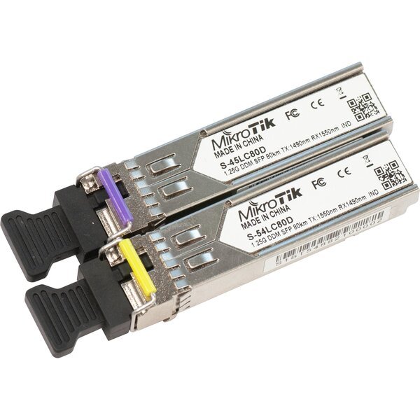 Комплект SFP-Трансиверов MikroTik S-4554LC80D (S-45LC80D+S-54LC80D), SM, 80км