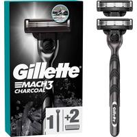 Бритва Gillette Mach 3 Charcoal с 2 сменными картриджами