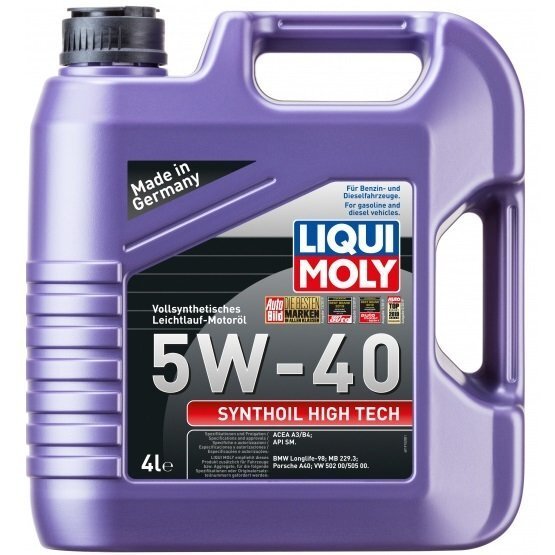 

Масло моторное Liqui Moly Synthoil High Tech 5W-40 4л. (4100420021947)