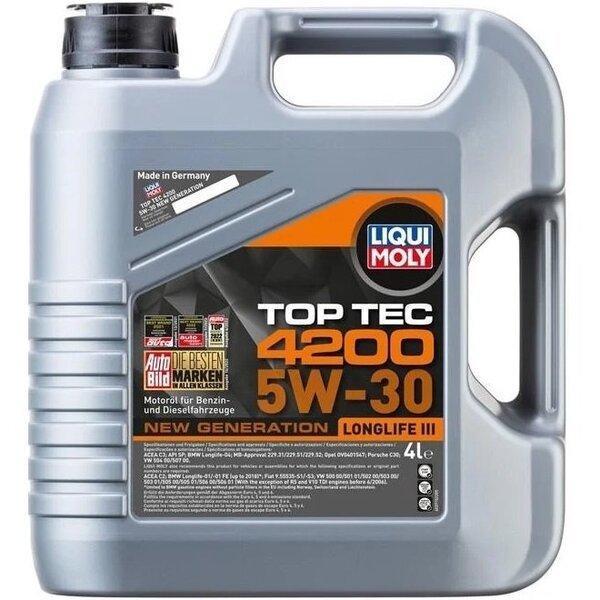 Масло моторное Liqui Moly Top Tec 4200 5W-30 New Generation 4л. (4100420037153)