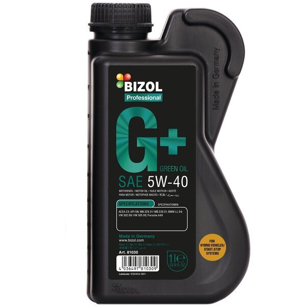 ≡ Олива моторна Bizol Green Oil+ 5W-40 1л. (4036497810309) – купити в ...