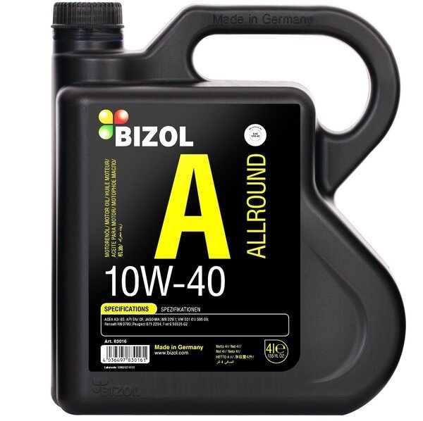 

Масло моторное Bizol Allround 10W-40 4л. (4036497830161)