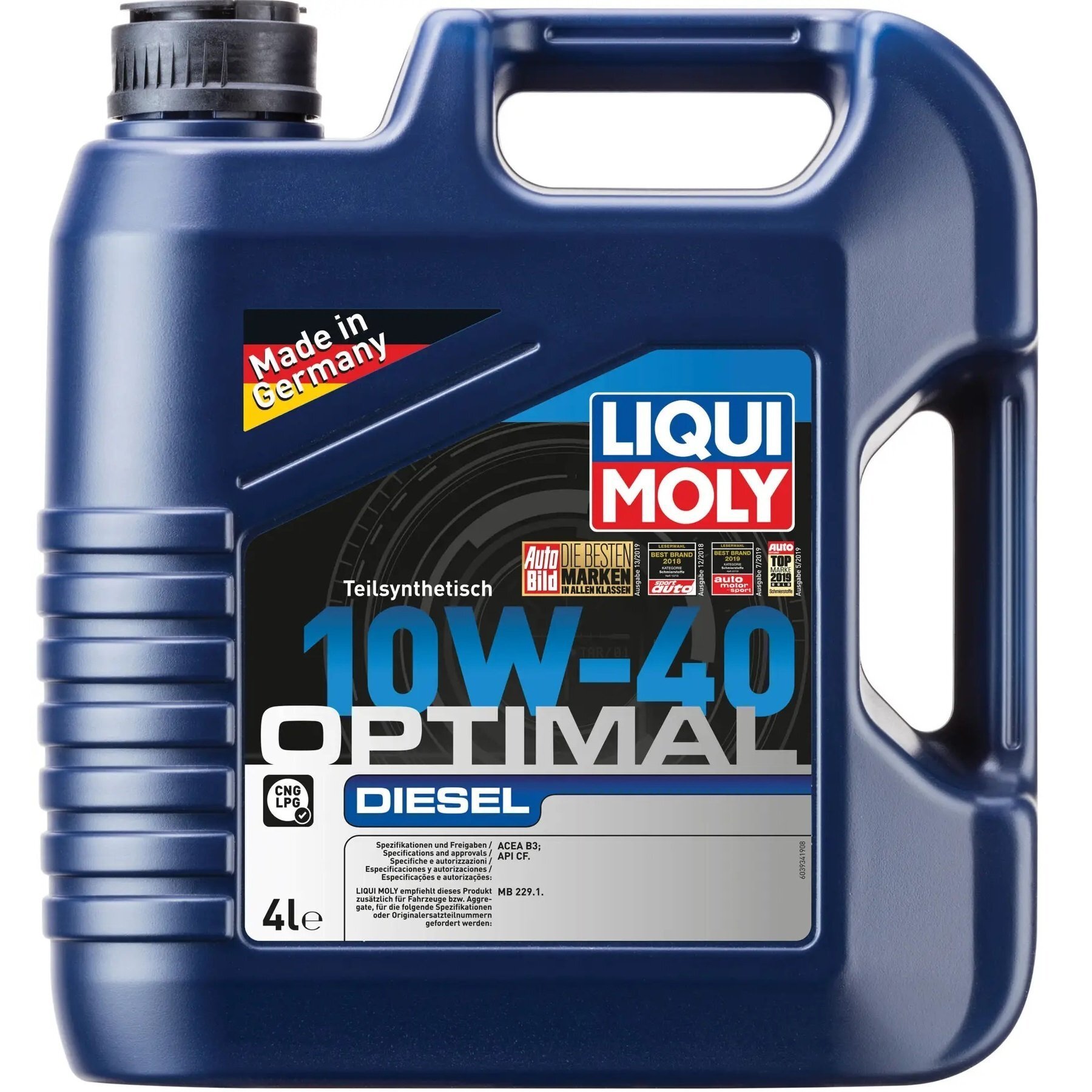 Олива моторна Liqui Moly Optimal Diesel 10W-40 4л. (4100420039348)фото1
