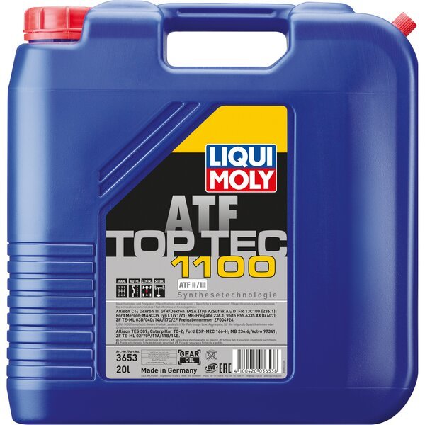 

Масло трансмиссионное Liqui Moly Top Tec Atf 1100 20л. (4100420036538)