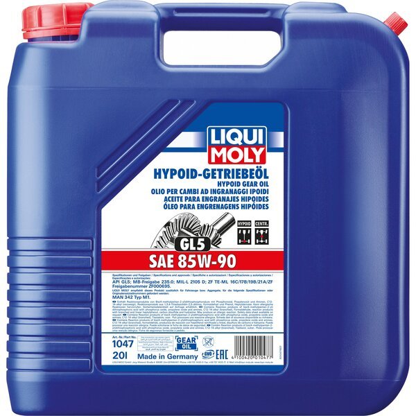

Масло трансмиссионное Liqui Moly Hypoid-Getriebeoil GL5 85W-90 20л. (4100420010477)